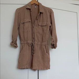 Women's Taupe Utility Jacket Romper - YFB